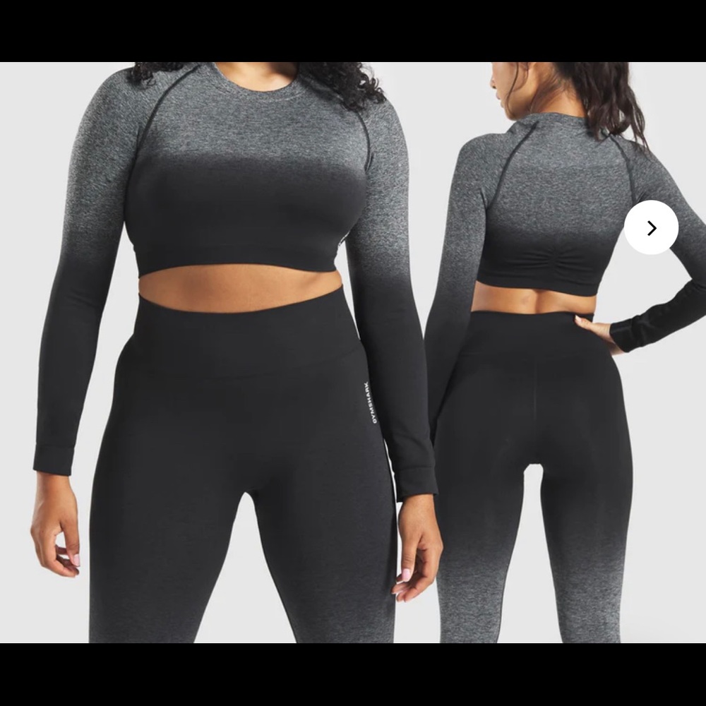 Gymsharks ADAPT OMBRE SEAMLESS LONG SLEEVE CROP TOP AND LEGGINGS M